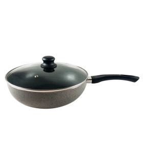 Wok De 28 Cm Con Antiadherente Gris Granito