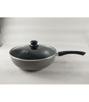 Wok De 28 Cm Con Antiadherente Gris Granito