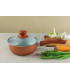 Olla Copper Line de 16 Cm Cobre y Blanco