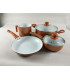 Olla Copper Line de 16 Cm Cobre y Blanco
