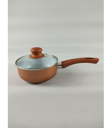 Olla Copper Line de 16 Cm Cobre y Blanco