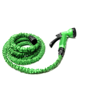 Manguera Extensible 15 Metros con Regador Verde