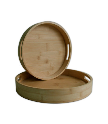 Set De 2 Bandejas De Bamboo