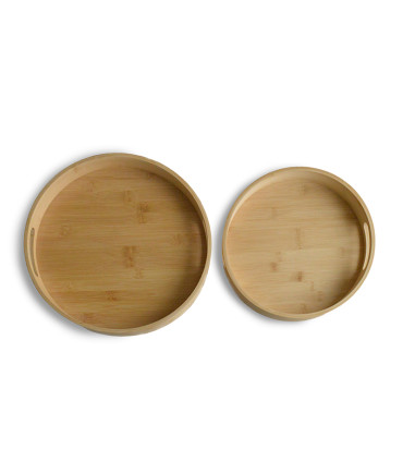 Set De 2 Bandejas De Bamboo
